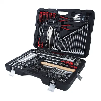 Набор инструментов 156 предметов слесарно-монтажный 1/4",1/2" в кейсе JTC