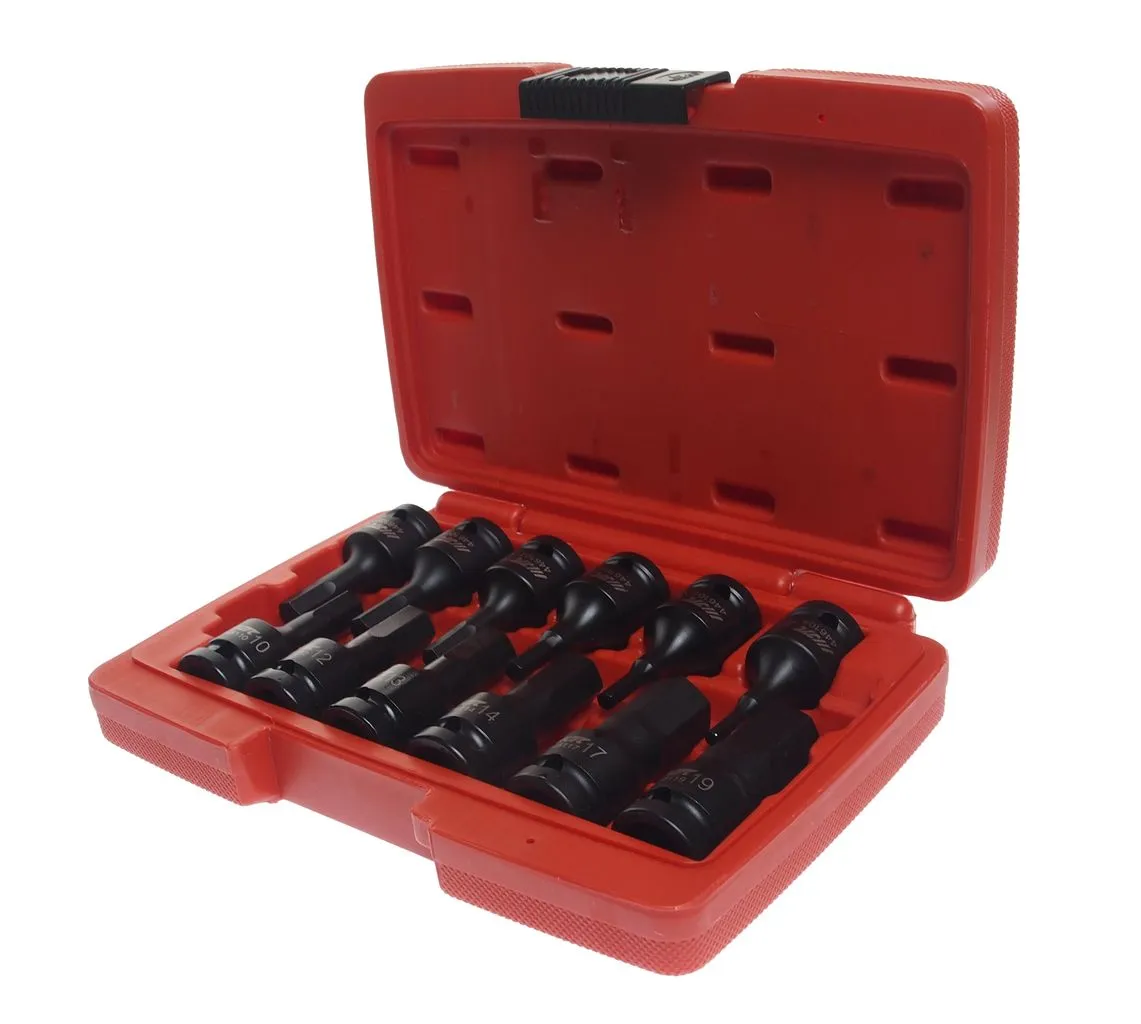 Набор головок торцевых 1/2" HEX (H4-19мм) ударных L=60мм 12 предметов в кейсе JTC купить