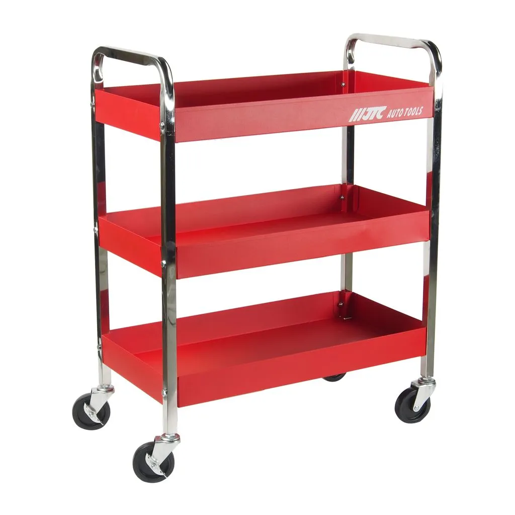 Тележка инструментальная 3 секции красная с открытым отсеком JTC купить