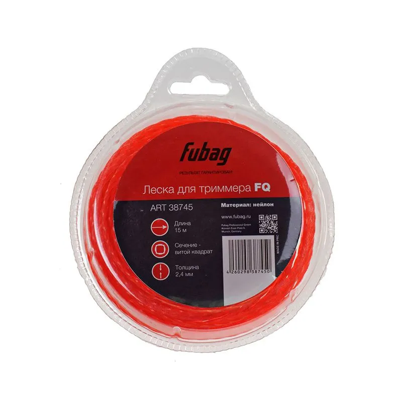 FUBAG Триммерная леска сечение витой квадрат L 15 м * 2.4 мм