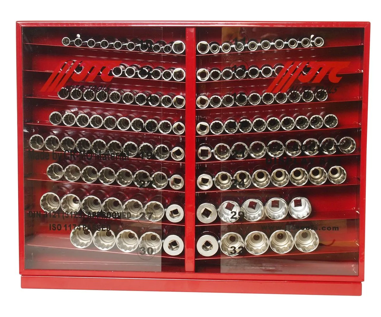 Набор головок торцевых 1/2" 12-ти гранных 10-32мм глубоких 137 предметов в металлическом шкафу JTC купить