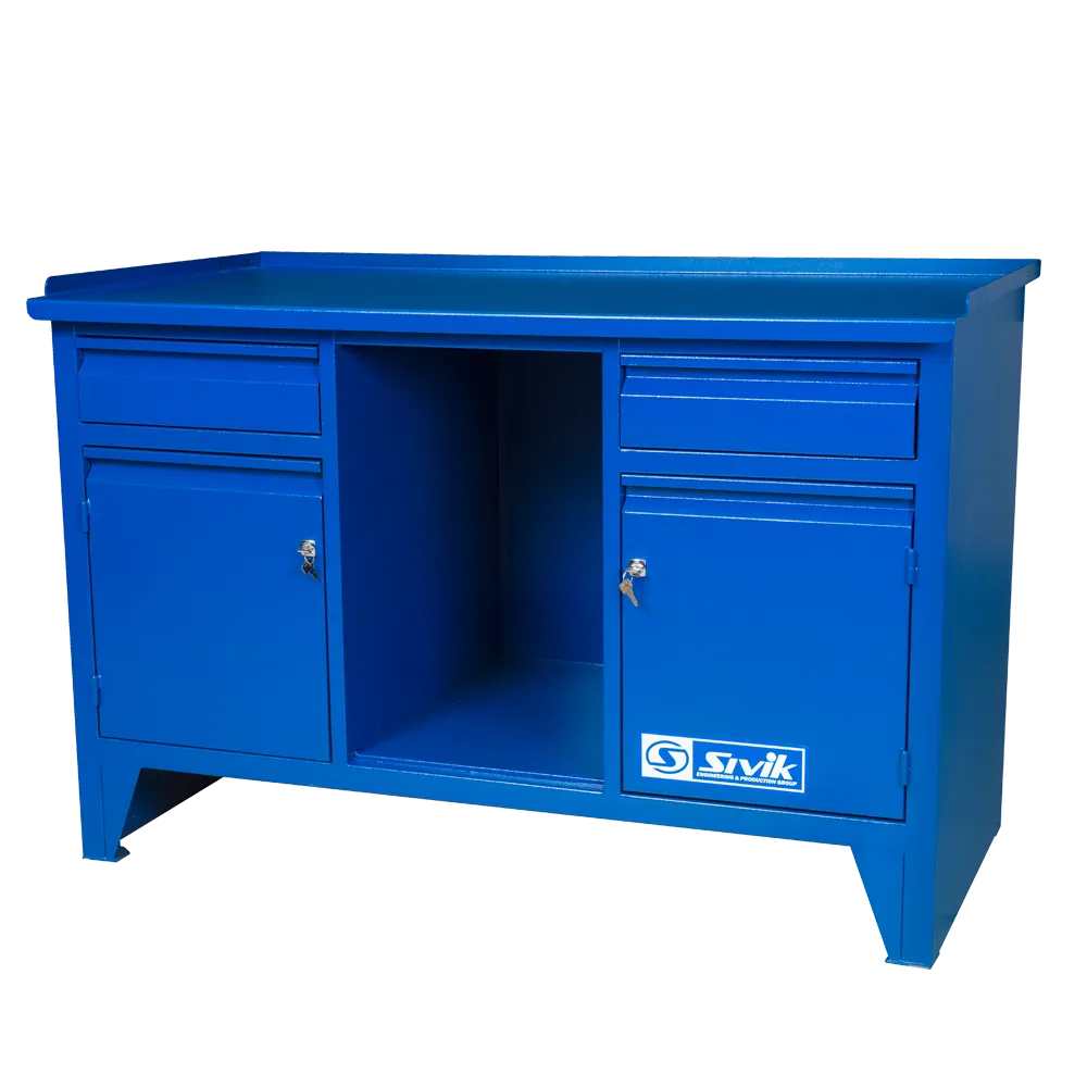 Верстак слесарный двухтумбовый с нишей КС-008 купить в COMPASS MARKET