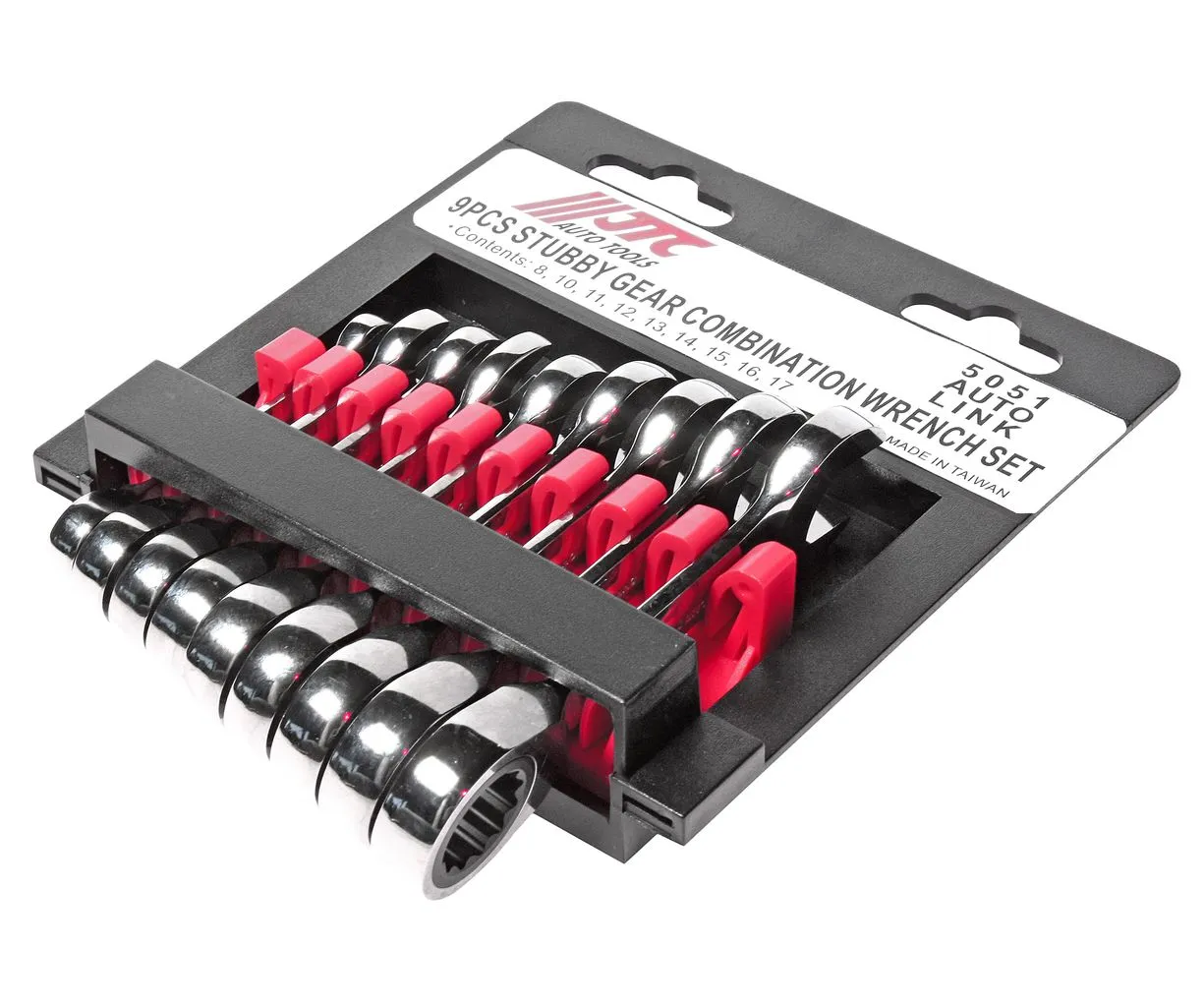 Набор ключей комбинированных 8-17мм трещоточных укороченных 9 предметов JTC купить